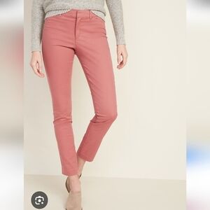Old Navy Pixie Coral Ankle Skinny Leg Stretch Chino Pants Skinny 4R